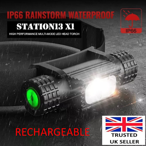 X1 Rechargeable Camping Head Torch - STATION13