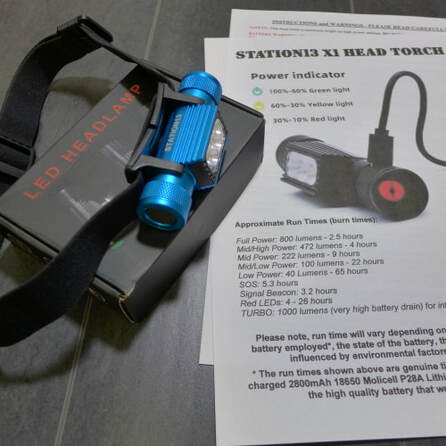 STATION13 X1 Rechargeable LED Head Torch