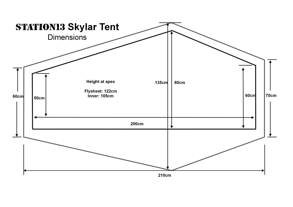 Skylar Ultralight Tent Dimensions
