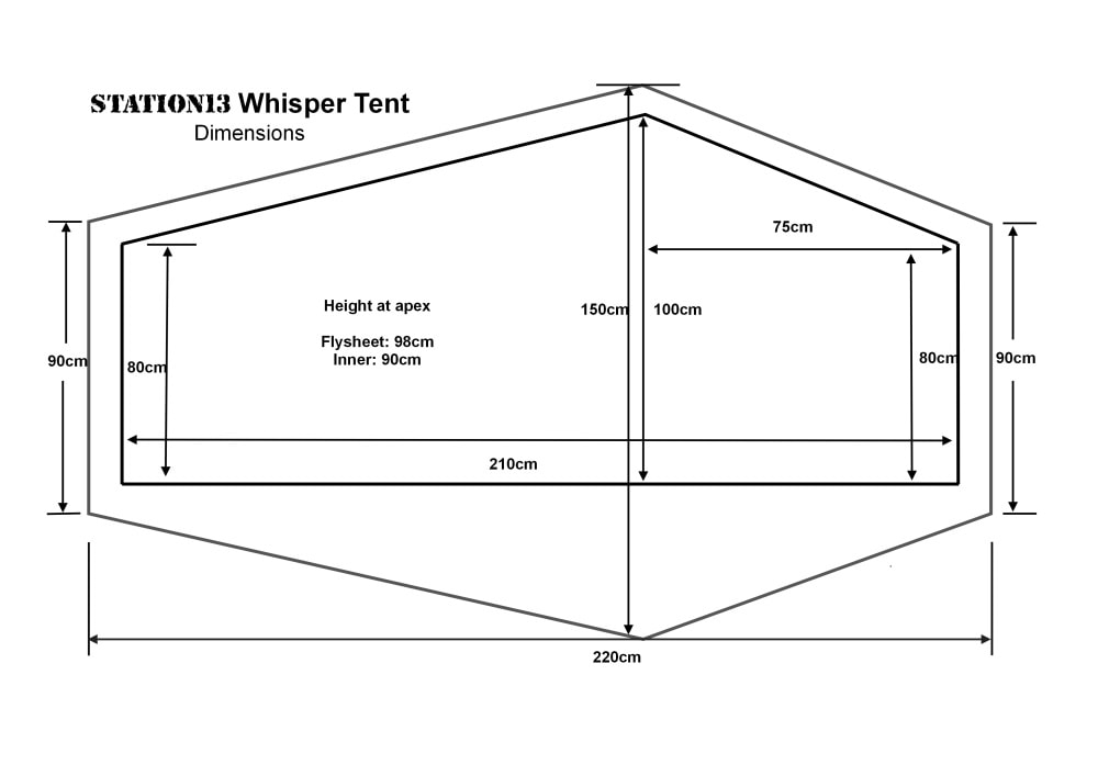 Whisper Lightweight Backpacking Tent Dimensions